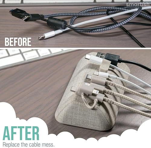 Miniatura 5 de Smartish Soporte magnético para cables, organizador de cables más grande con clips magnéticos para gestión de cargadores en escritorio, mesita de