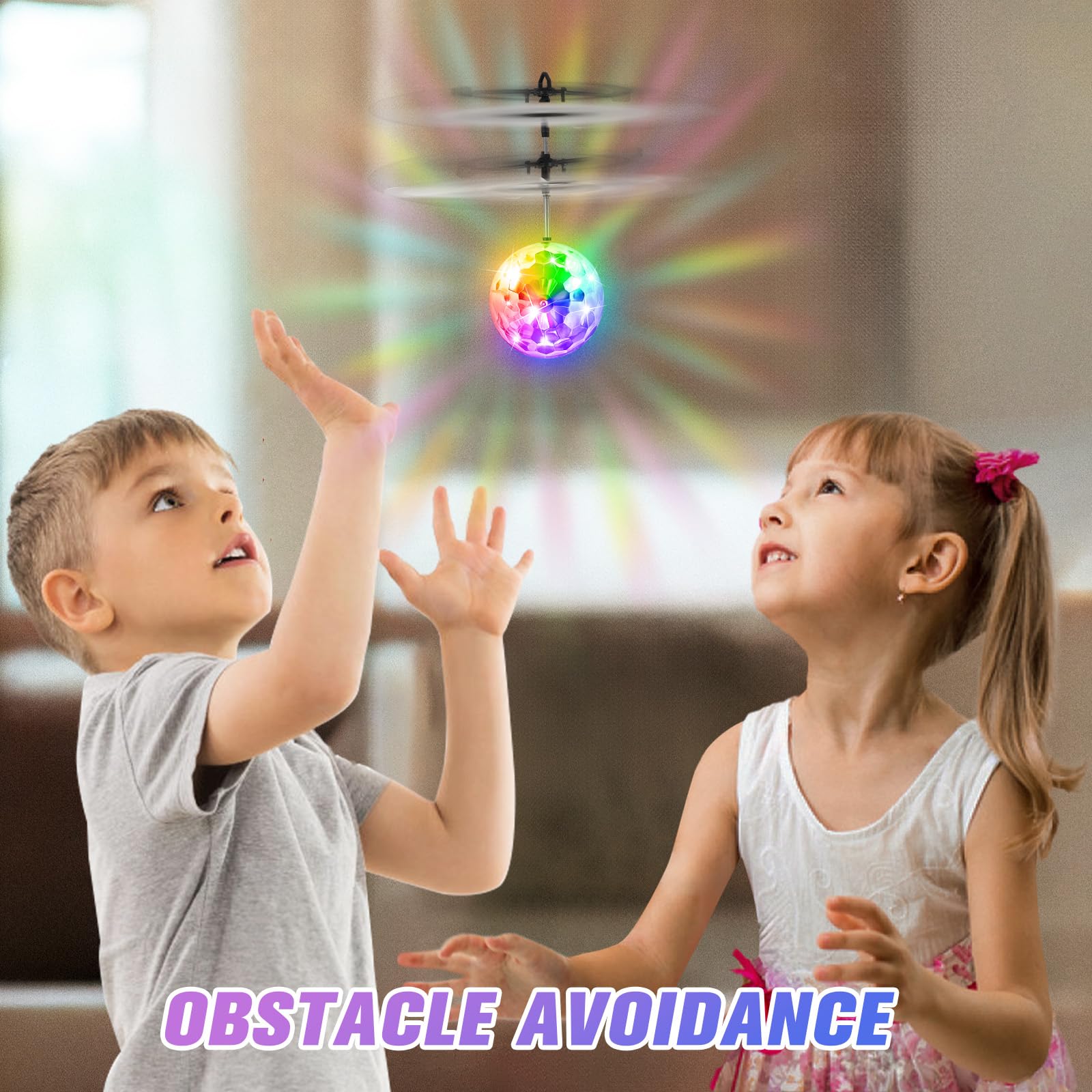 Bola de orbe voladora, juguete mágico de bola voladora con bolas flotantes recargables, iluminadas, juguetes para interiores y exteriores, regalos para niños y niñas de 6, 7, 8, 9, 10 años 8
