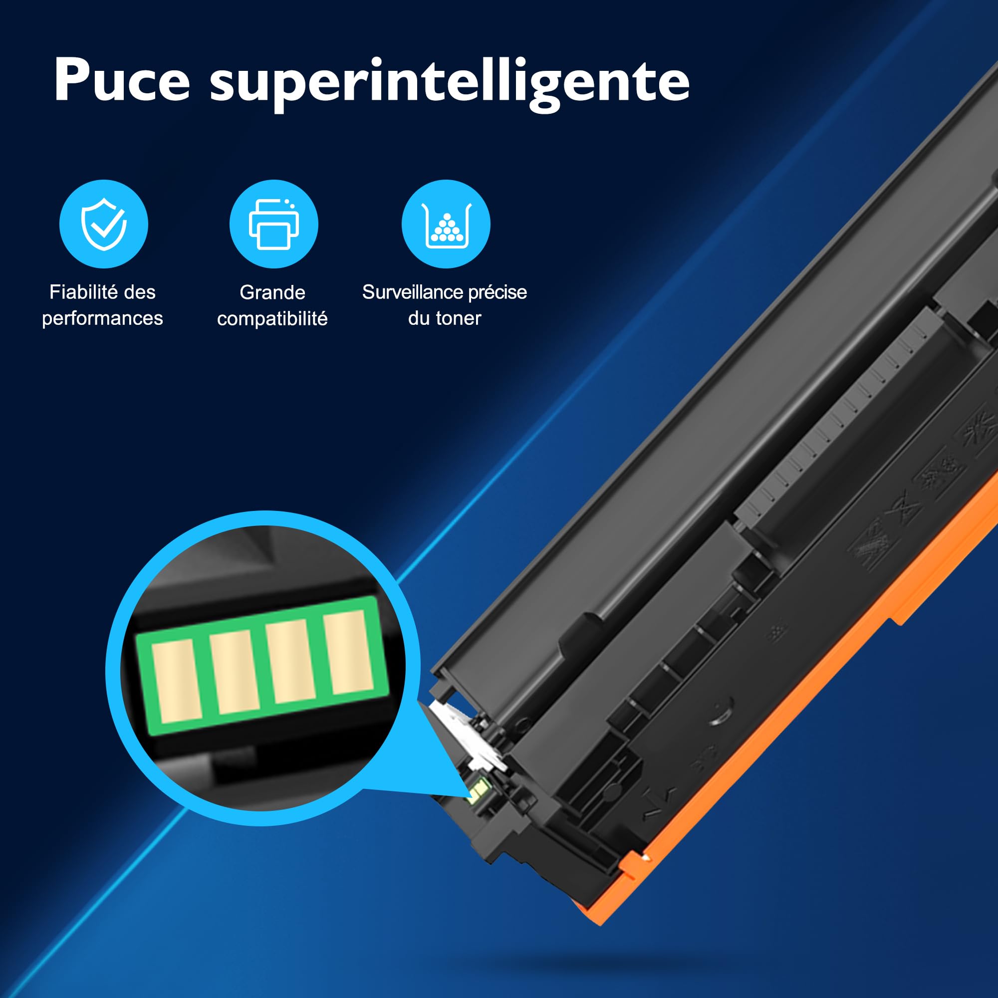 207X Toner Compatibles pour HP 207X 207A (avec Puce, Lot de 4)