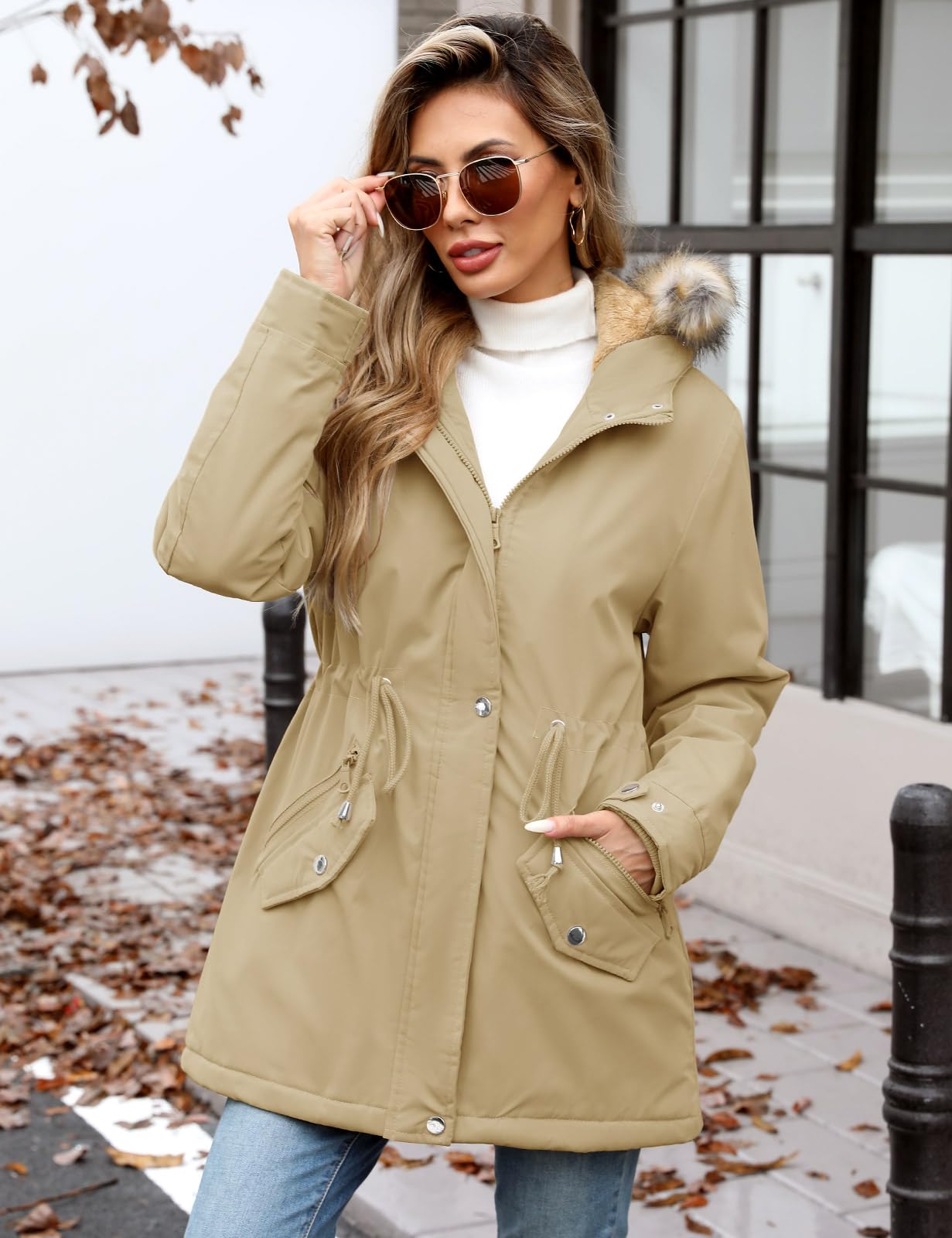 Parka Donna Scaldino Cappotto Invernale con Cappuccio Antivento e Caldo Giacche Lunga Cappotti Elegante Con Pelliccia Outdoor Cappotti