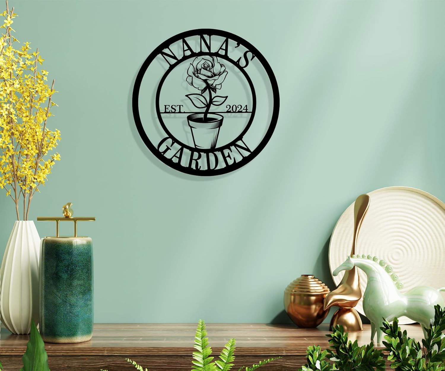 Personalized Metal Garden Name Sign, Custom Garden Decor for Outside, Unique Gift for Grandma Mom，Customized Metal Sign