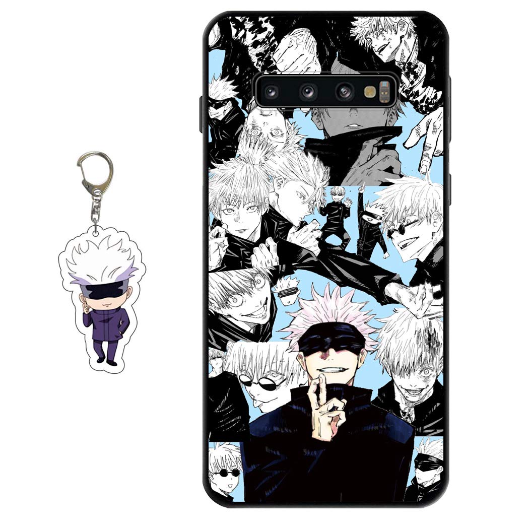 Compatible with Google Pixel 8 Case Anime Design [with Gojo Satoru Figure Keychain], Soft Silicone TPU Animation Cool Phone Case for Google Pixel 8