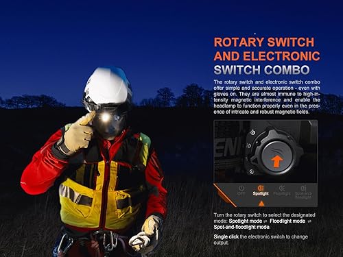 Miniatura 6 de Fenix HP35R - Linterna frontal recargable USB-C de 4000 lúmenes, con foco, reflector y luz roja para búsqueda y rescate, uso al aire libre,