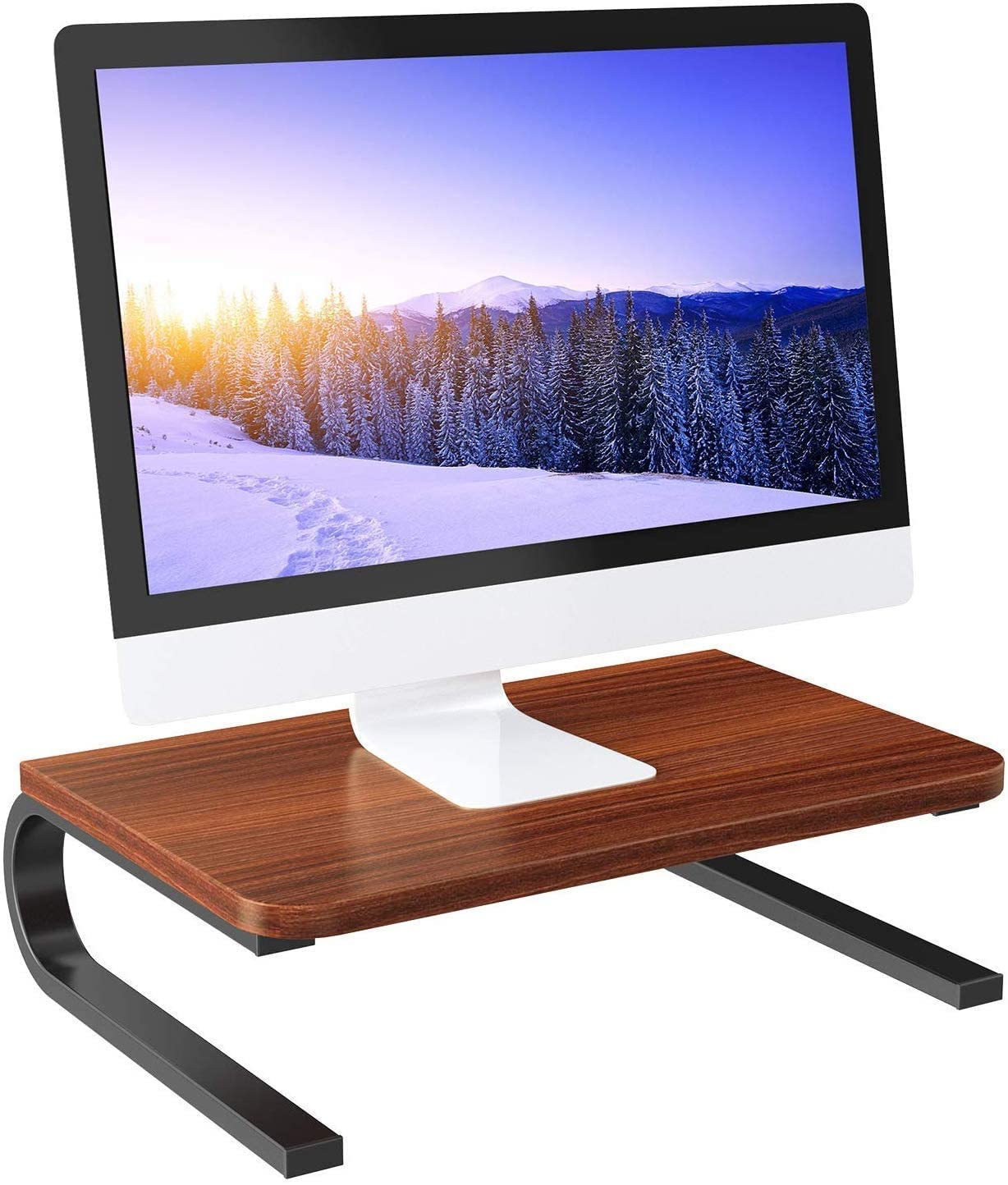 INDIAN DECOR 29730 Monitor Stand Riser - Computer Monitor Stand with 14.5 Inch Wood Platform for Laptop, Printer, Tablet, TV, PC, Screen Riser to 4.6 Inch Height for Home & Office Organizer - Black-image-26