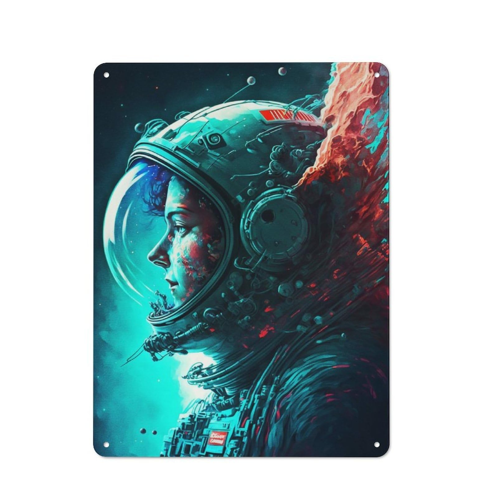 Junmoney Astronaut Life In Space Rustic Tin Sign 40X30cm For Lounge Or Reading Corner, For Vintage Wall Decor Fans, For Garage And Workshop Walls