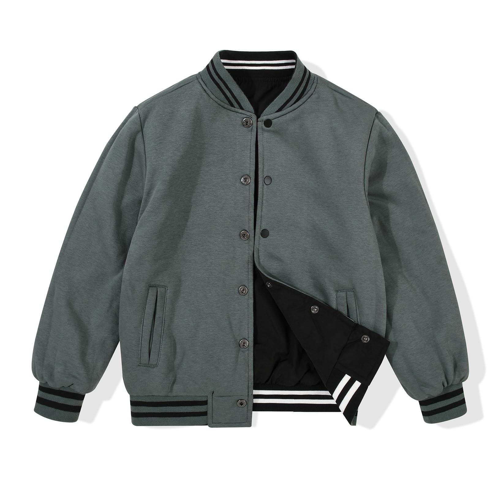 SNOW DREAMS Boys Bomber Jacket Reversible Flight Jackets Fall Spring Varsity Windbreaker