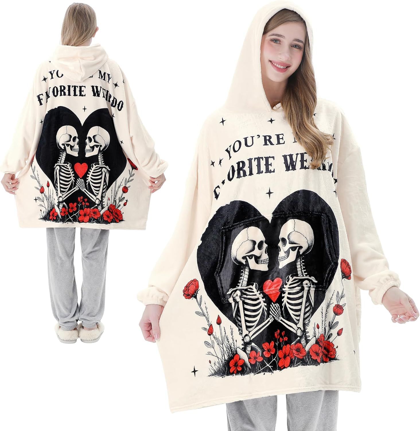 Wearable Blanket Hoodie for Women, Wife Gifts from Husband, Gift for Women for Anniversary Christmas Valentines Mothers Day