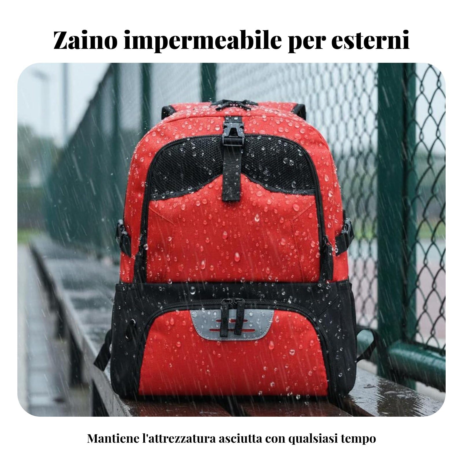 Zaino Sportivo Borsa Palestra Sacca Viaggio Zainetto con Grande Scomparto Principale Tasca per Pallone a Rete Vano Scarpe Separato Tessuto Resistente, Blu