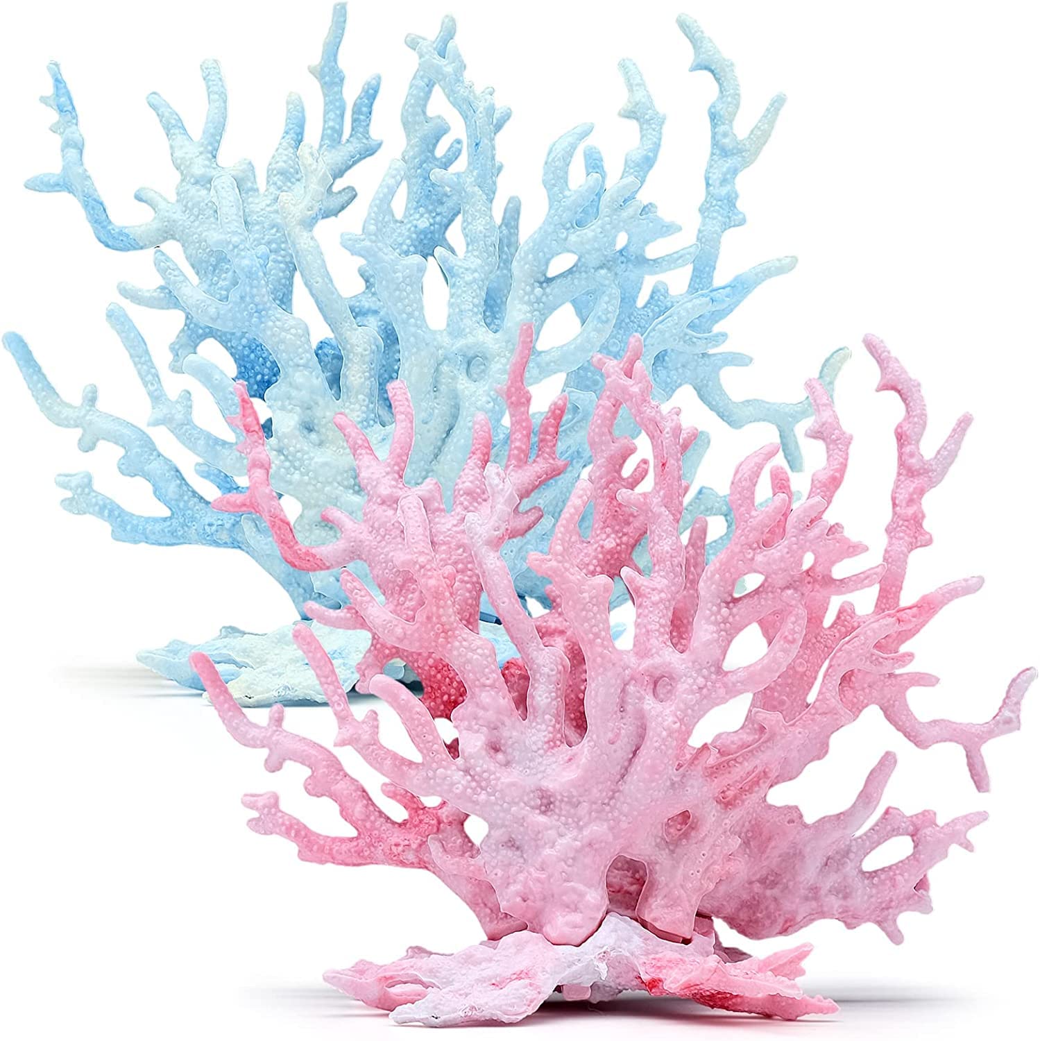 INHEMING 2 Piezas Decoración de Coral Artificial para Acuario,Coral Falso de Resina,Coral Planta Ornamento, Coral de Simulación para Acuario Tanque Pescados