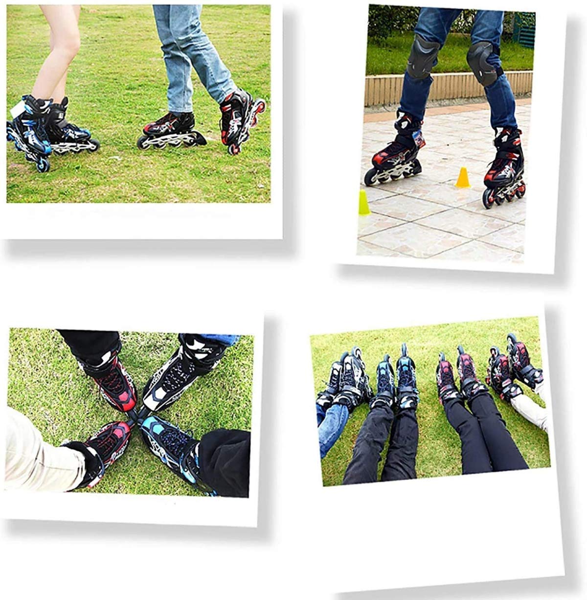 Patins À roulettes Artistiques Réglables pour Adultes Intérieur/Extérieur Fun À Roues Alignées Roues Quad Patins À roulettes for Adultes Jeunes Unisexe