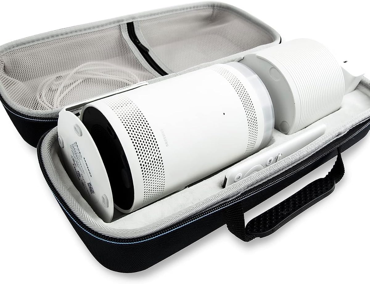 Carrying Case For Samsung Freestyle Projector & The Freestyle 2nd Gen Projector and Battery, EVA Portable Protective Case With Durable Hand Strap, With Mesh Pocket For Accessories