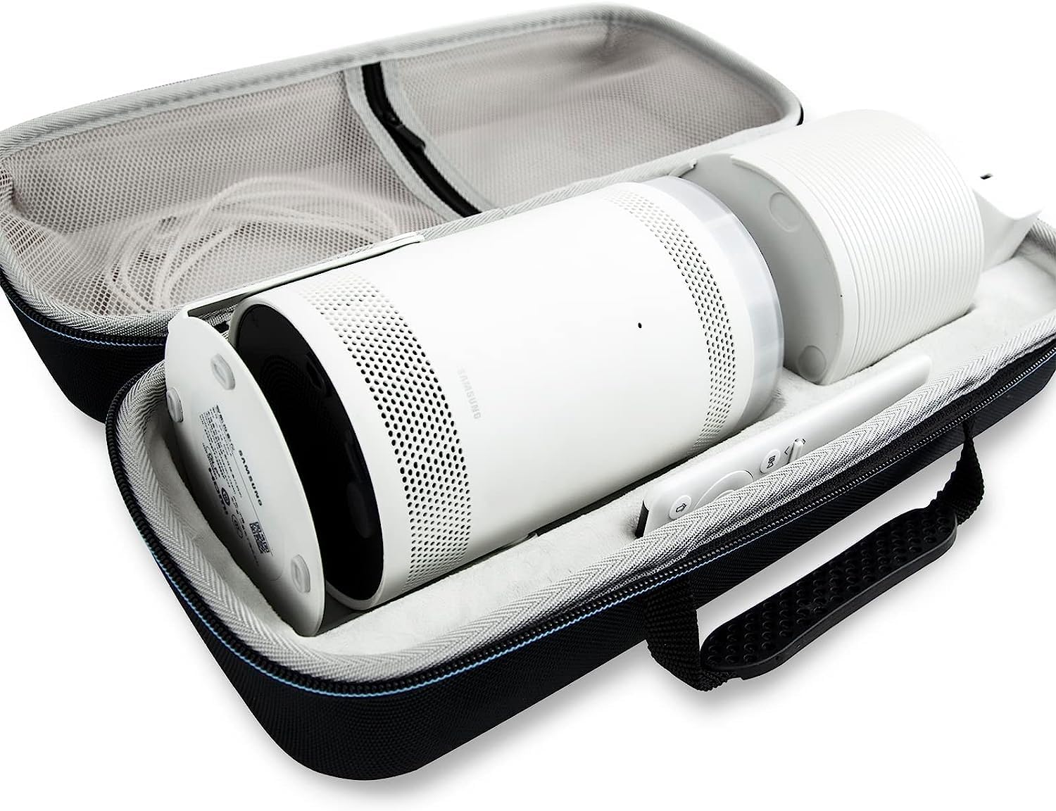 Carrying Case For Samsung Freestyle Projector & The Freestyle 2nd Gen Projector and Battery, EVA Portable Protective Case With Durable Hand Strap, With Mesh Pocket For Accessories