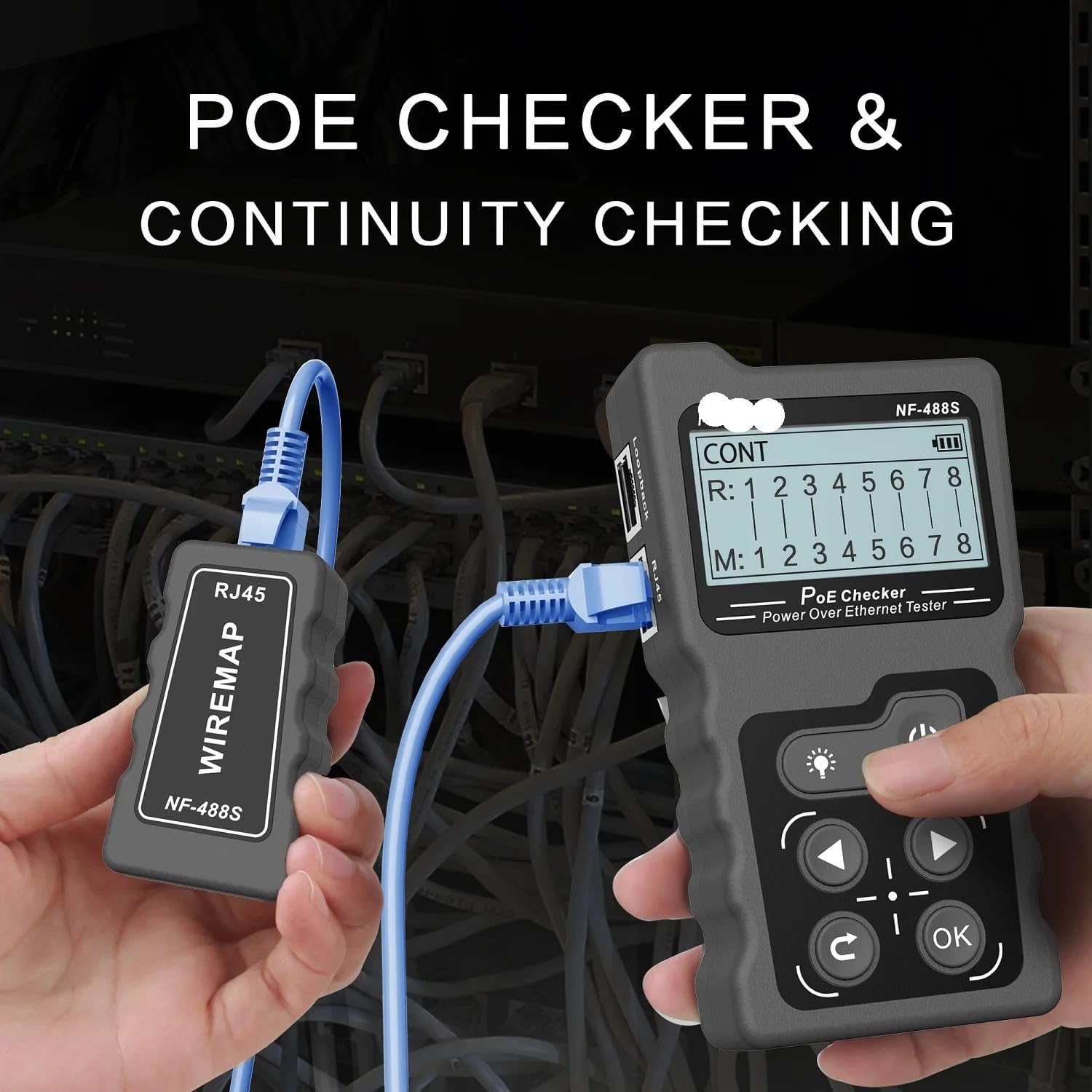 NF-488 LCD Netzwerk PoE Über Das Ethernet cat5 cat6 Lan Kabel Tester Loop Test Tool