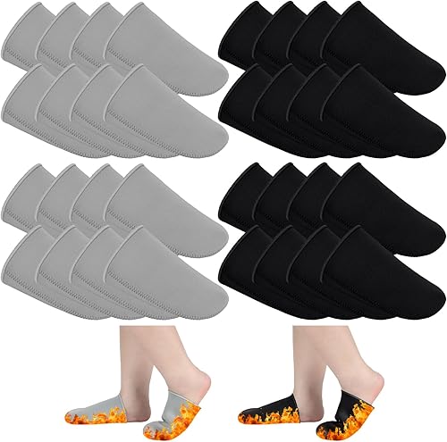 Suhine 16 pares de calentadores térmicos de neopreno reutilizables para mujeres y hombres, cubiertas de dedos para los pies, calentador de pies para