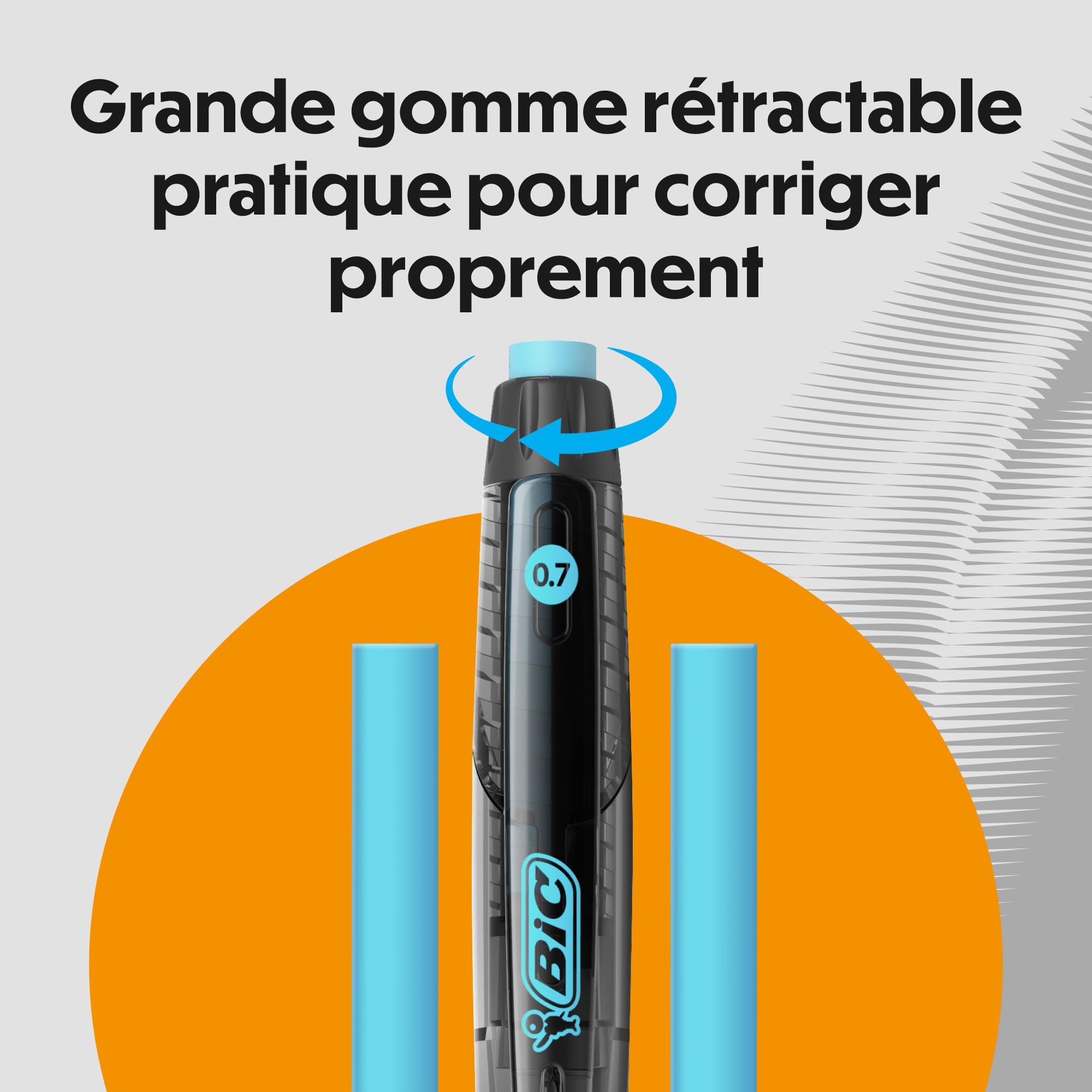 BIC Break Resistant Porte-mines avec Gomme Rétractable et Mine Infusée de Nano-Diamants - Lot de 12