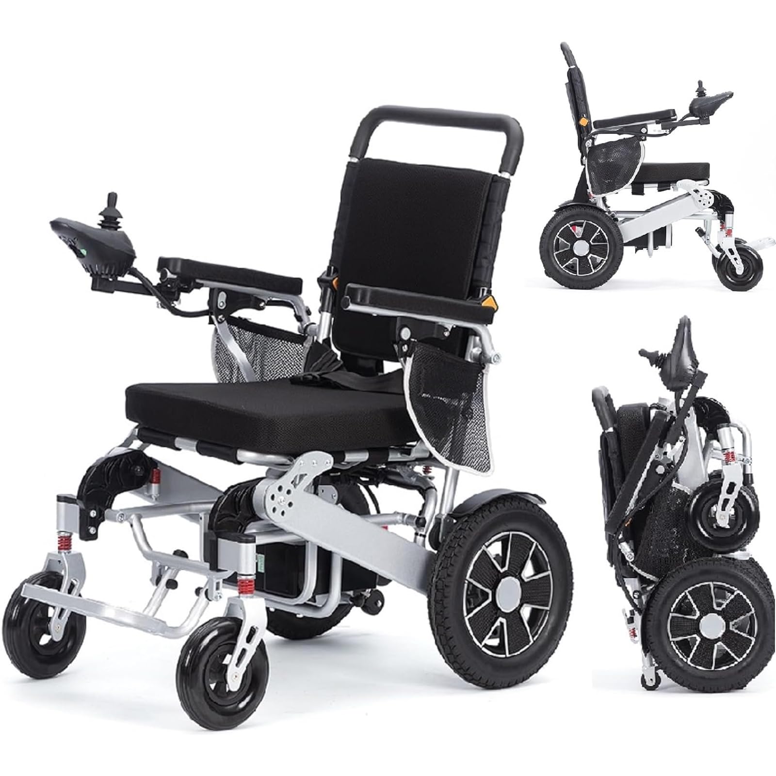 Intelligent Electric Wheelchairs for Adults Lightweight Foldable All Terrain Motorized Wheelchair Foldable Electric Wheelchairs for Seniors 360° Joystick Control Support 330lbs (8026)