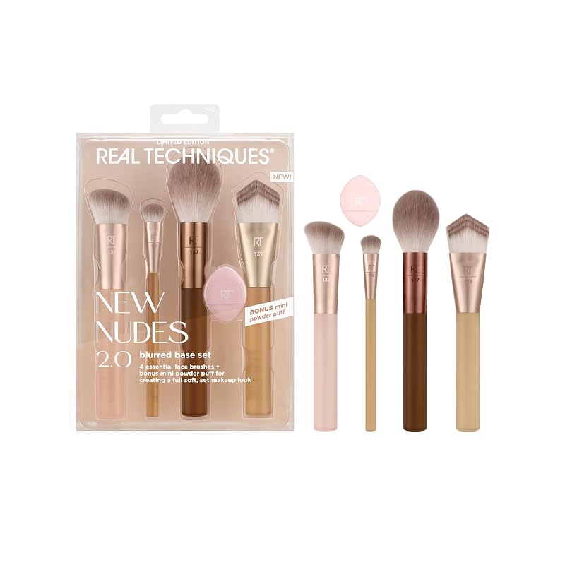Real Techniques New Nudes Kit de Pincéis para Base com 5 Peças