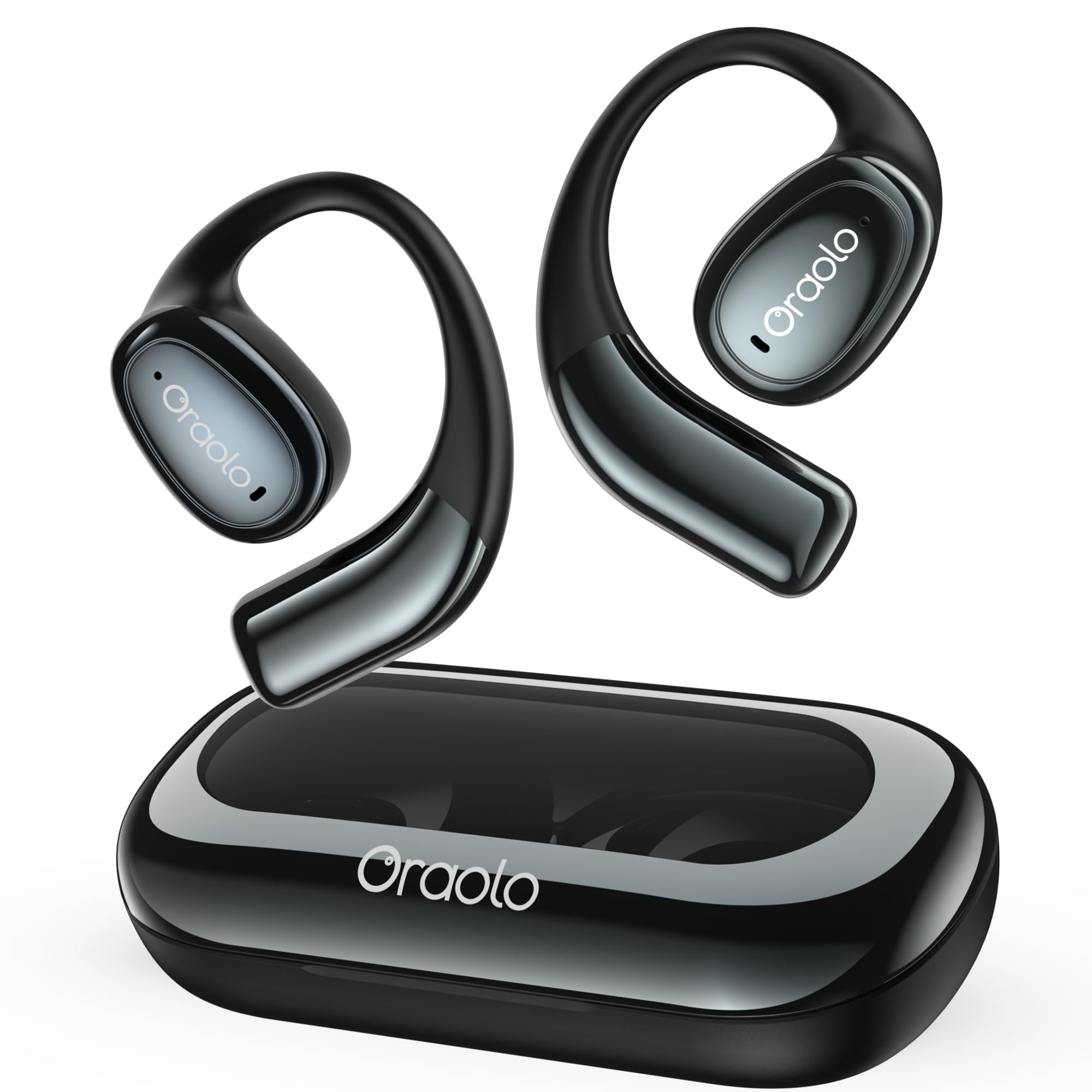 Oraolo Open Ear Headphones, Bluetooth 5.4 Wireless Earbuds with 16.2mm Large Driver, Open Ear Earbuds with AI Noise-Canceling, 32H Playtime, Water-Resistant Running Headphones for Outdoor Workout