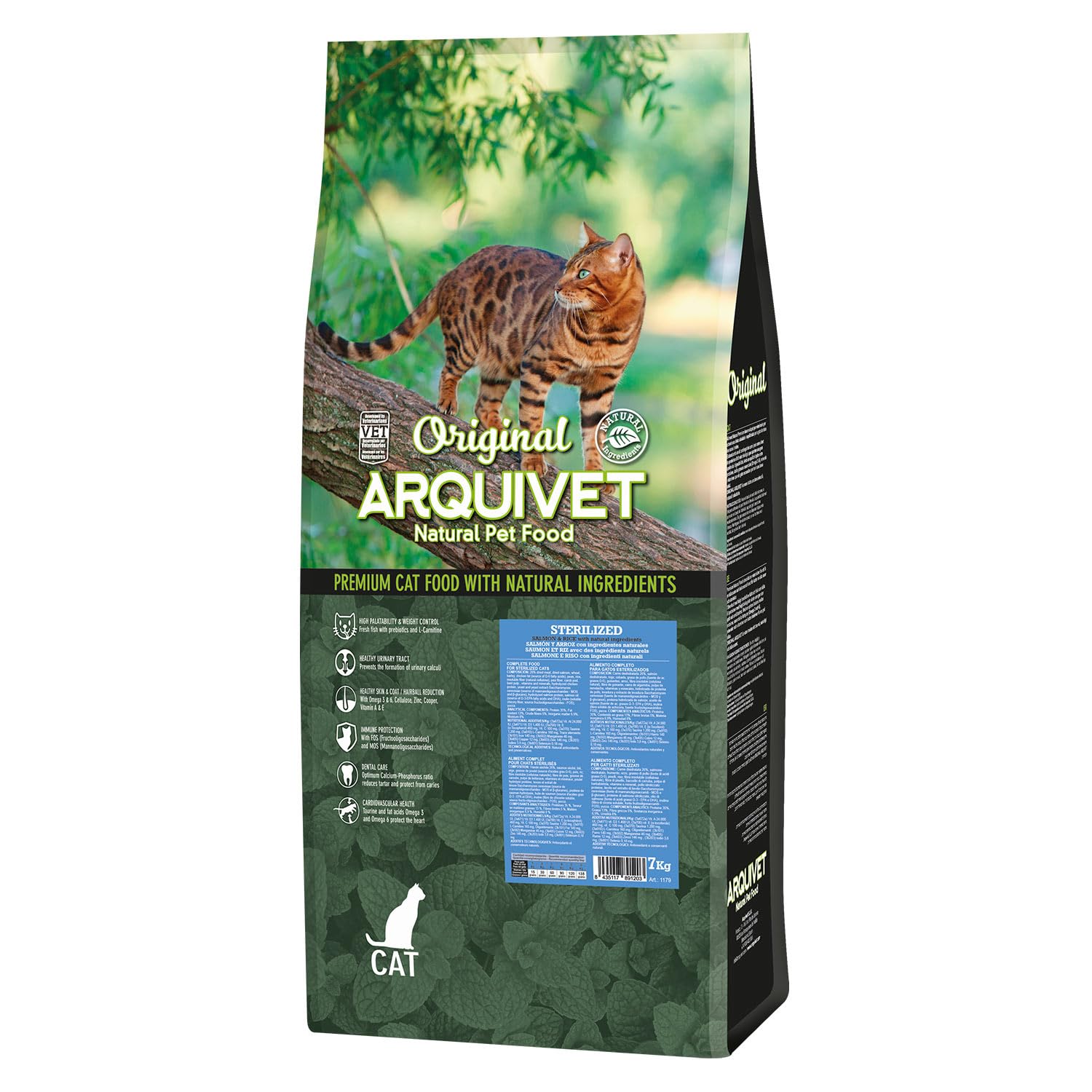 Arquivet-Original - Sterilized - pienso para Gatos esterilizados - Salmón y arroz - 7 Kg