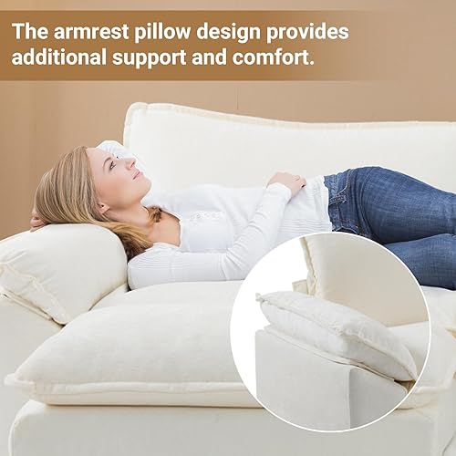 Miniatura 9 de VINGLI Sofá modular convertible de 87 pulgadas, sofá de asiento profundo en forma de L para sala de estar, moderno sofá biplaza de 2 asientos con