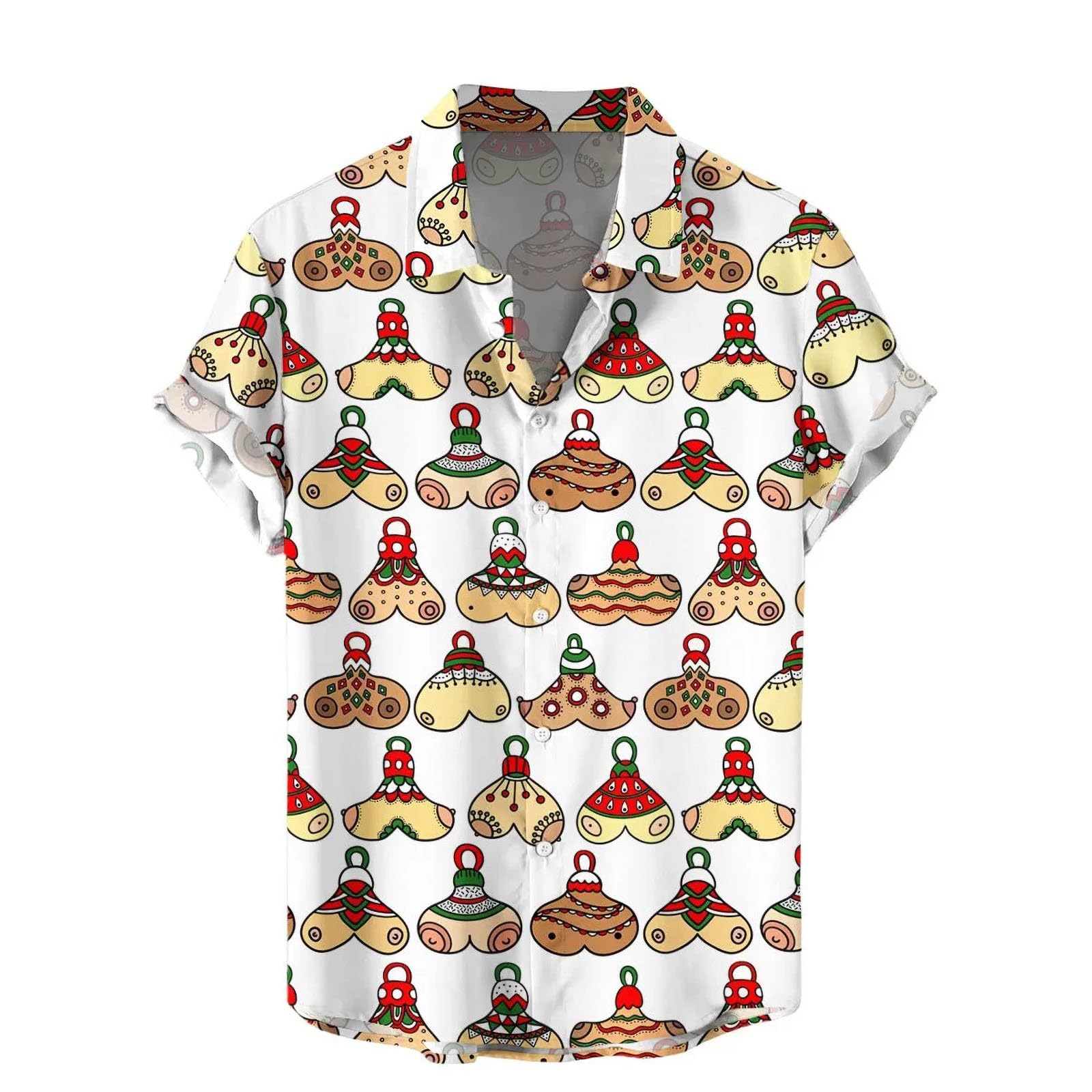Camicia natalizia da uomo, a maniche corte, per Natale, divertente, con stampa 3D, con scritta in lingua tedesca