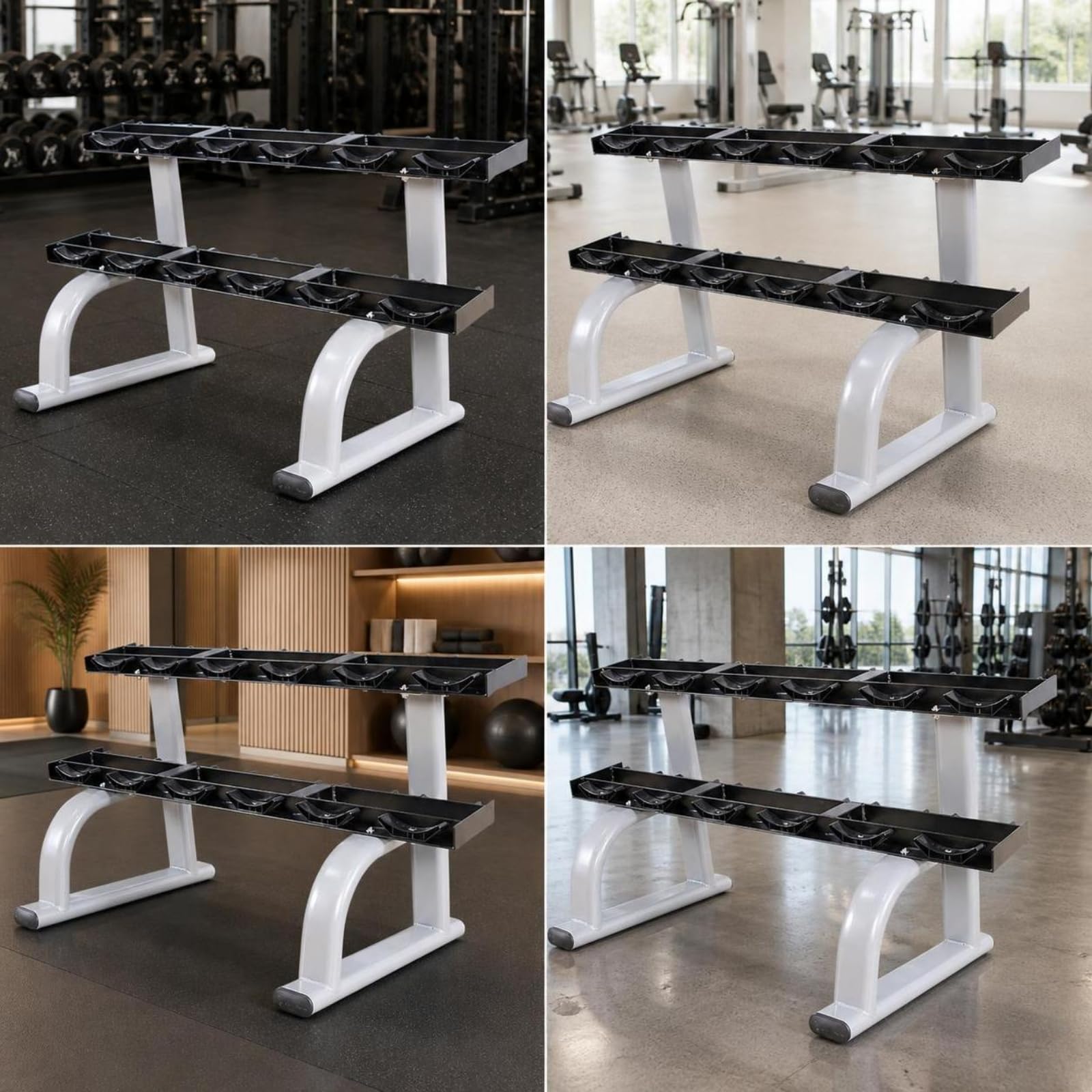 TISHITA Stabil Kurzhantelregal | Schützende Endkappen, Hantelablage, platzsparende Aufbewahrung, Hantelständ, für Home Gym, Fitnessbegeistte