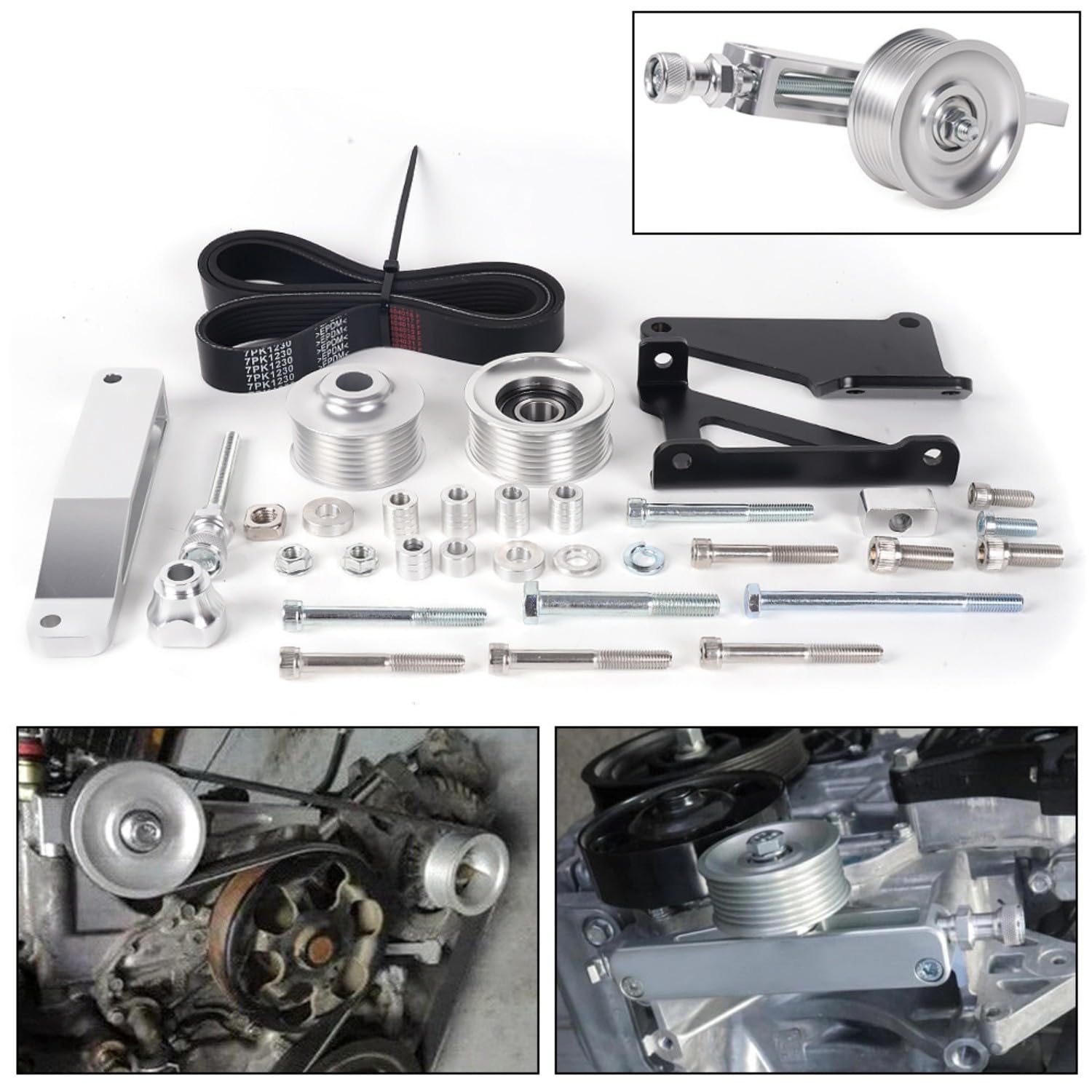 Kit De Polea Eliminadora De A/C Y Dirección Asistida (serie K) Para Honda Acura K20 K24 K Swap