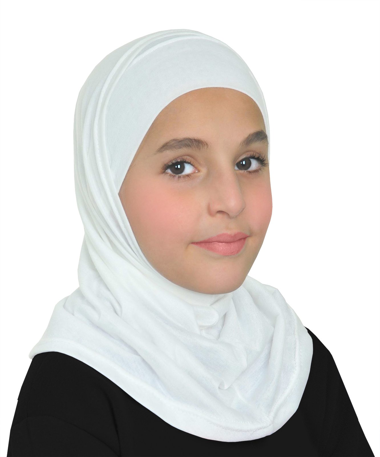 girls hijab muslim kids amira 2 piece instant head scarf easy pull on hood amp tube cap