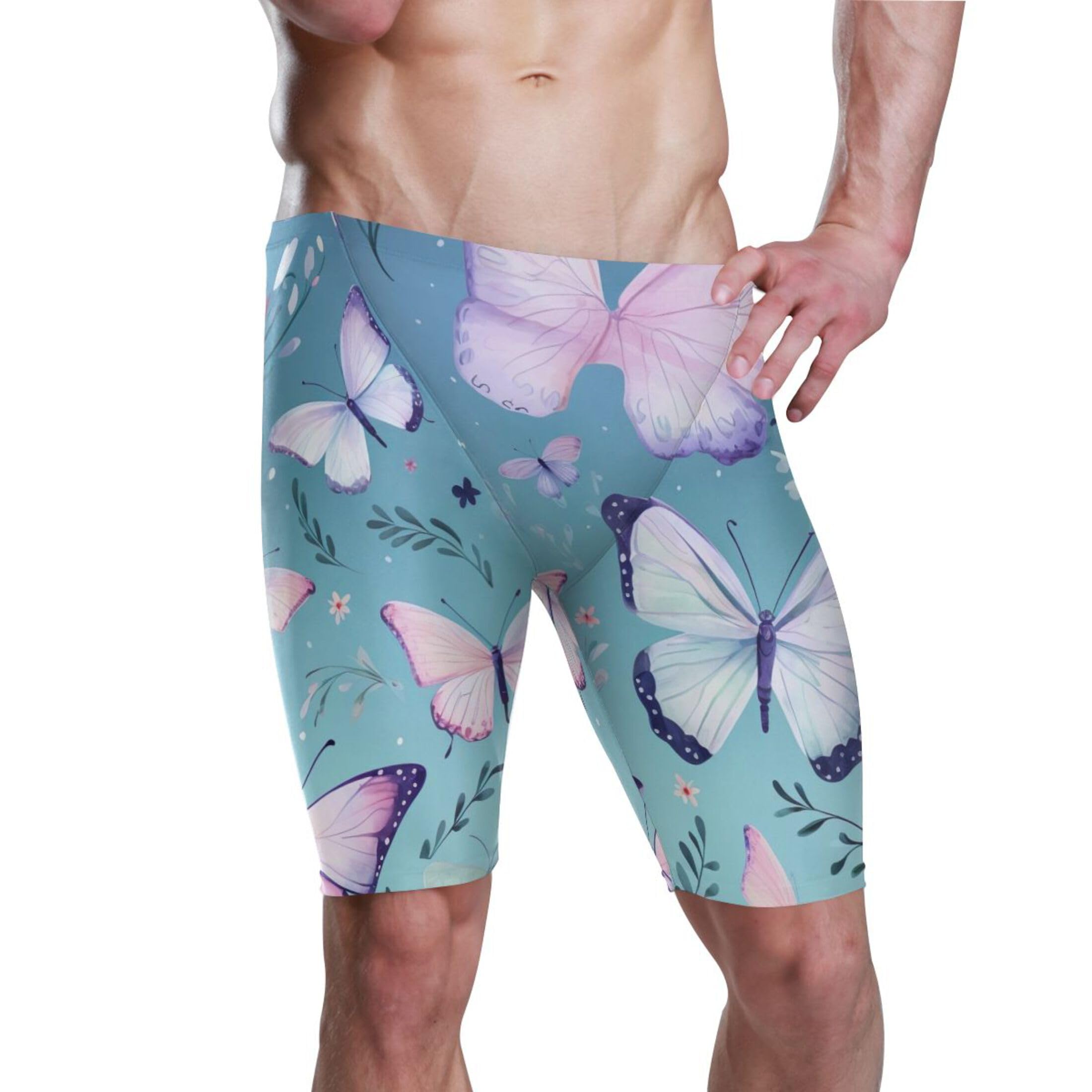Color Butterfly Men's Swim Jammers Swimsuit M B0401688