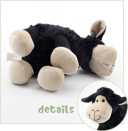 Miniatura 4 de MR VIVICARE Animales de peluche de oveja negra de 6.5 pulgadas para niños y niñas, juguetes de peluche de cordero suaves y adorables para bebés