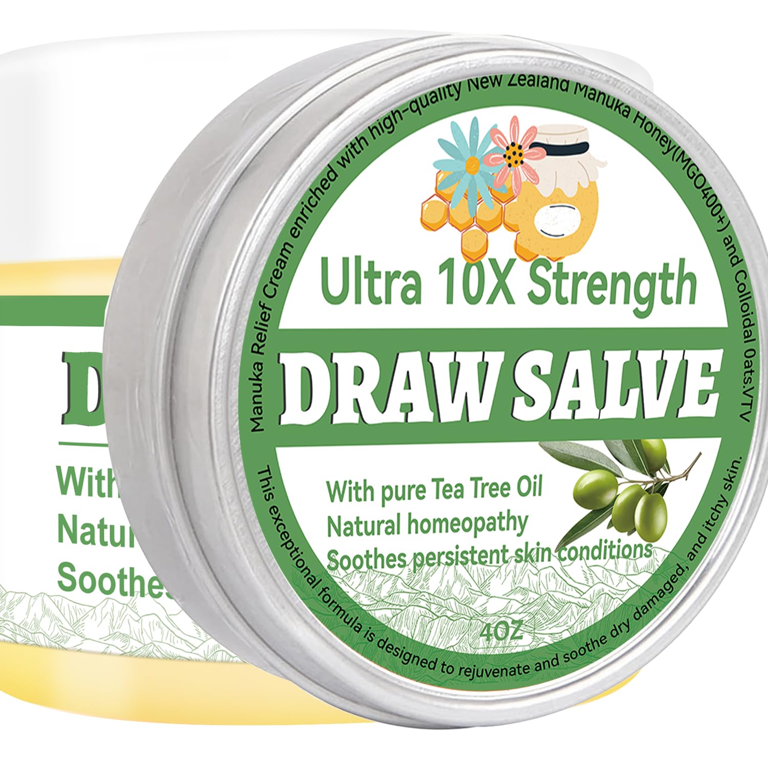 PIBIOOMAP Draw Salve Tea Tree Honey Cream, Cyst Removal Ointment, Chigger, Carbuncle, Pilonidal, Bug, Mosquito, Bee, Spider Bites,Heat Rash, Hidradenitis, Itching, Psoriasis, Itch