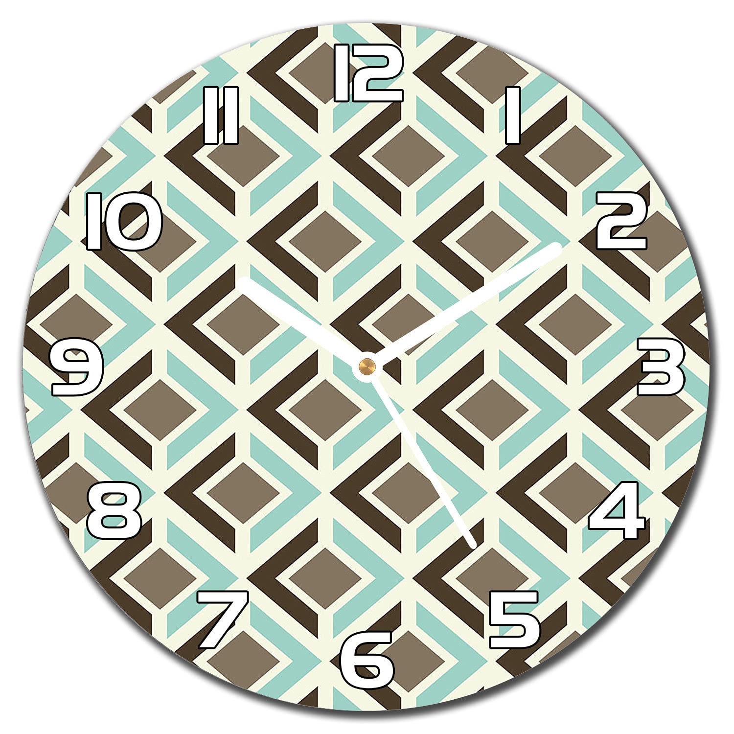 Horloge en verre sécurité Coloray 30 cm aiguilles blanches salon