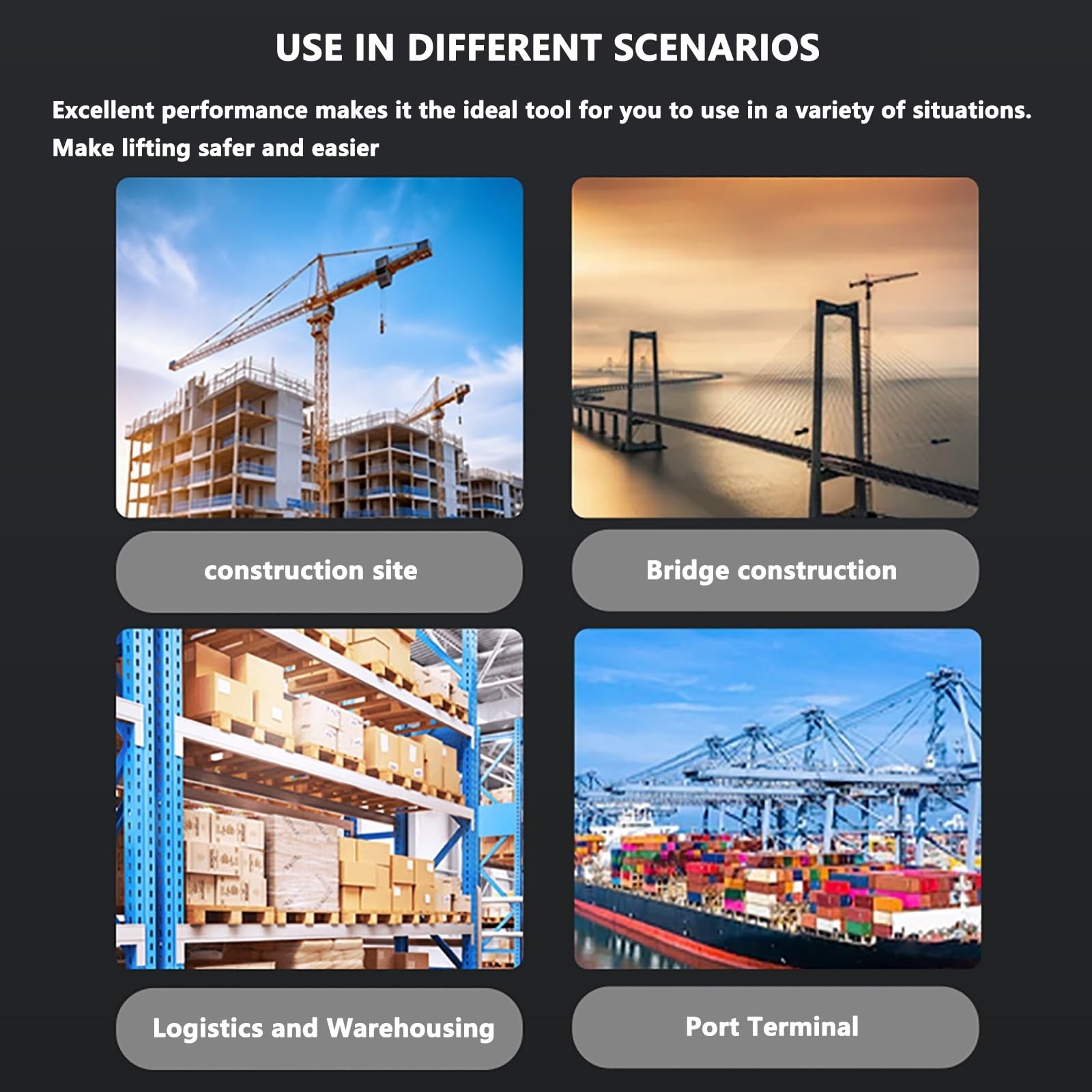 Paranco a catena per sollevamento pesi, ideale per applicazioni in garage e magazzino, perfetto per uso automobilistico