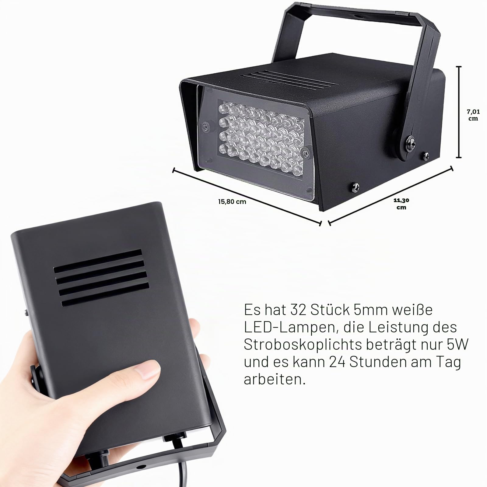 2Packung 32Led Stroboskop Disco Licht, Stroboskop Blitzer Disco Blitzlicht für Party, Stroboskope Disco Blitzer Mini Led Atomic Strobo Licht Strobolichter Blinklicht Discolicht Halloween Lichttechnik