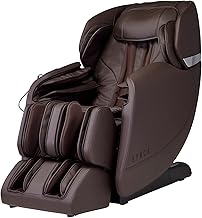 Synca Wellness Hisho - SL Track Heated Deluxe Zero Gravity Massage Chair | Full Body Compression | Lumbar Heat Therapy | Quad Roller Massage Robot | 7 Massage Techniques & 6 Courses Brown