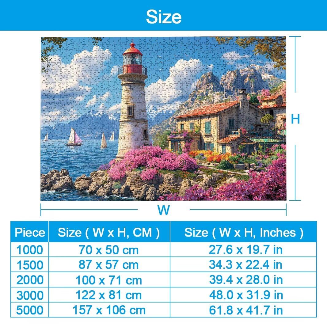 Puzzle Faro, Puzzle 1000 Pezzi per Adulti, Decor, Regalo Donna/Uomo -2459