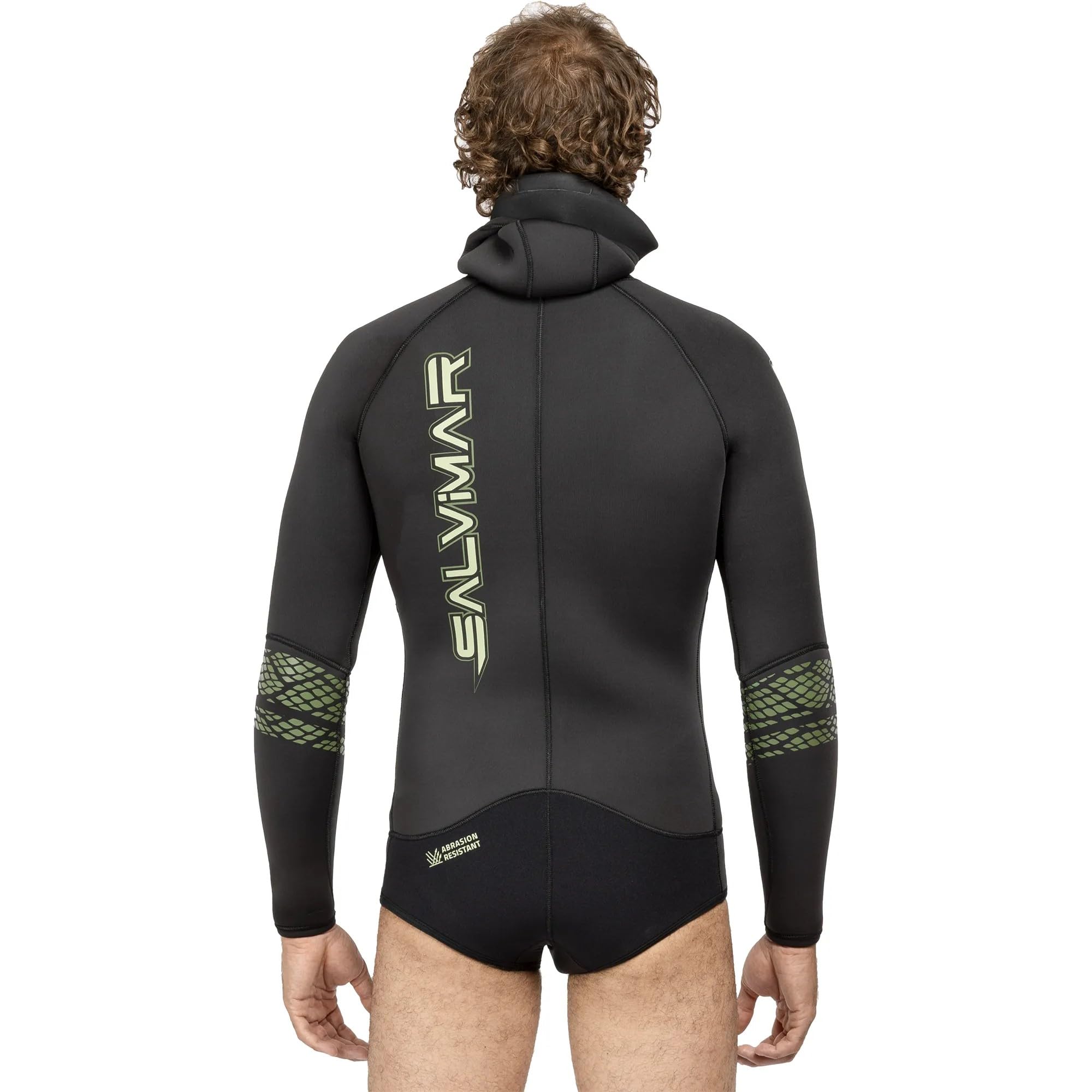 SALVIMAR Spearfishing Combinaison de pêche sous-Marine pour Hommes, Noir avec Inserts Vert Militaire, XL