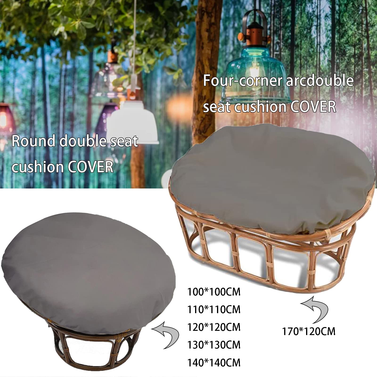 Housse De Coussin De Chaise Double Papasan Uniquement, Coussin Imperméable Pour Intérieur Et Extérieur En Osier Papasan, Housse De Coussin De Chaise Papasan Amovible à Fermeture éclair (bleu Marine