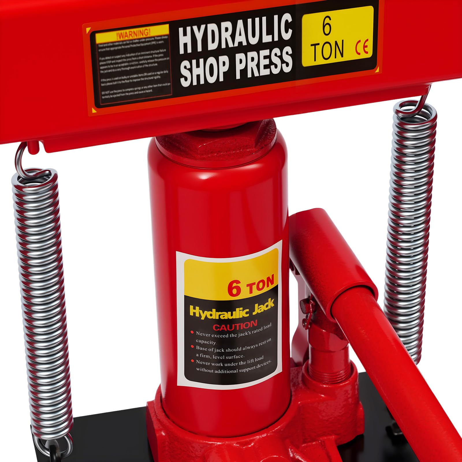 Prensa hidráulica de 6 toneladas, prensa manual de taller para garaje y trabajo de metal, prensa hidráulica estable con 4 niveles de altura y válvula de seguridad, ideal para cambios de rodamientos