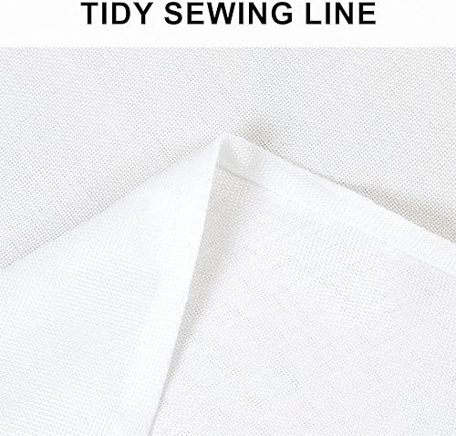 Miniatura 4 de Hiasan - Mantel redondo de lino - Mantel de tejido de poliéster resistente al agua, manchas y derrames para el comedor, cocina y fiestas - Blanco -