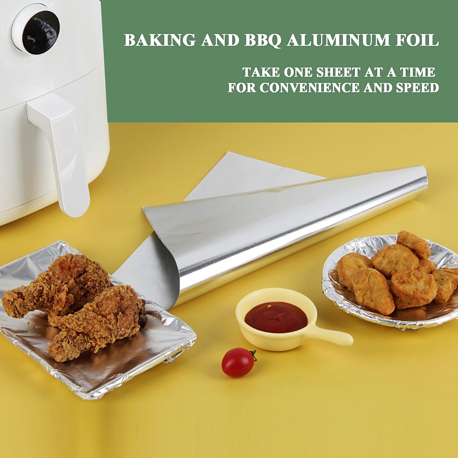 200 Hojas de Papel Aluminio Premium Precortadas 20μm - Resistente a la Grasa para Envolver Hamburguesas, Sándwiches, Perros Calientes y BBQ - Lámina Aislante(Size:30 * 30cm)
