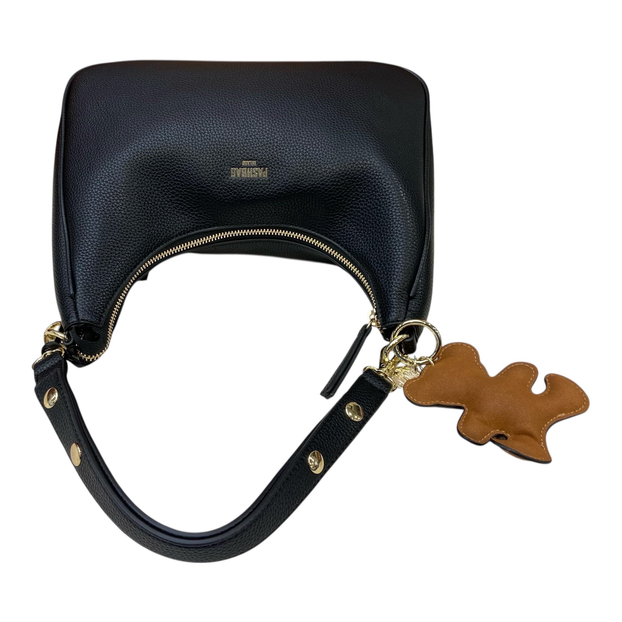 BORSA DONNA SACCA Media DA SPALLA con doppia tracolla lunga ALISSA (Nero)