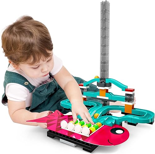 124 piezas de bloques de construcción de mármol para correr juguetes educativos creativos para niños pequeños juego de construcción de construcción