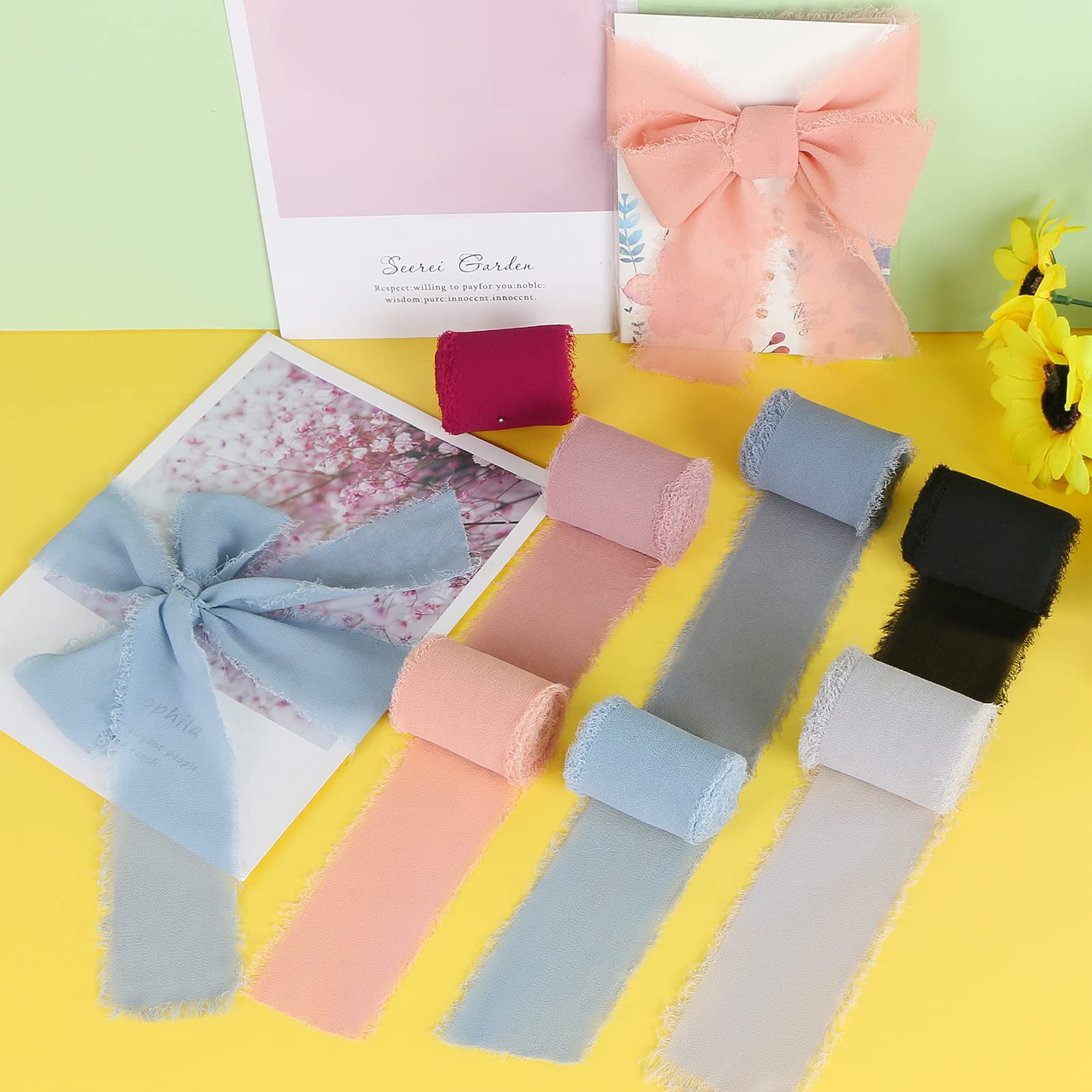 Amazon.co.jp: MIKIMIQI 2ロール シフォン リボン ハンドメイド 
