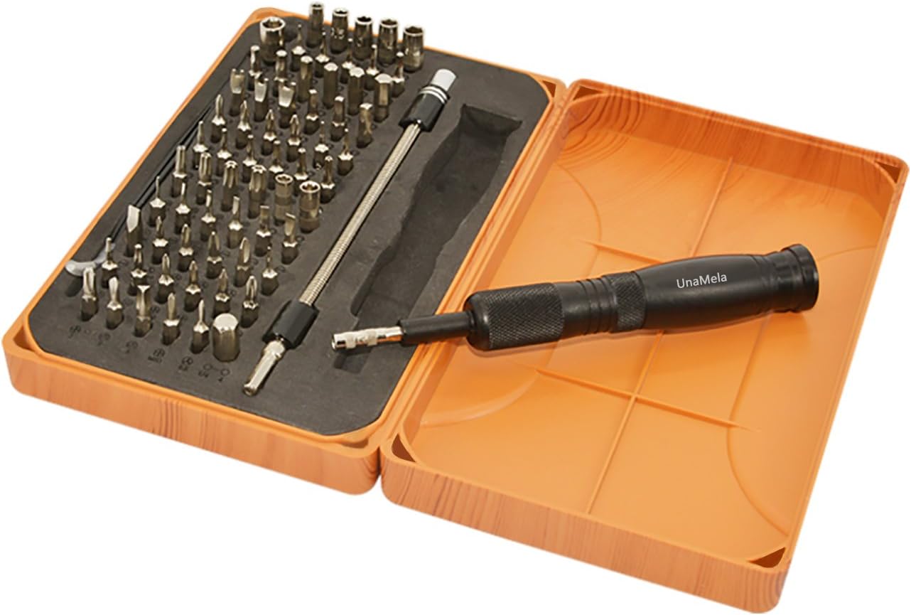 69 in 1 Precision Screwdriver Set with 66 Magnetic Bits,Professional Electronics Repair Tool Kit With Wood Grain Sorting Case
