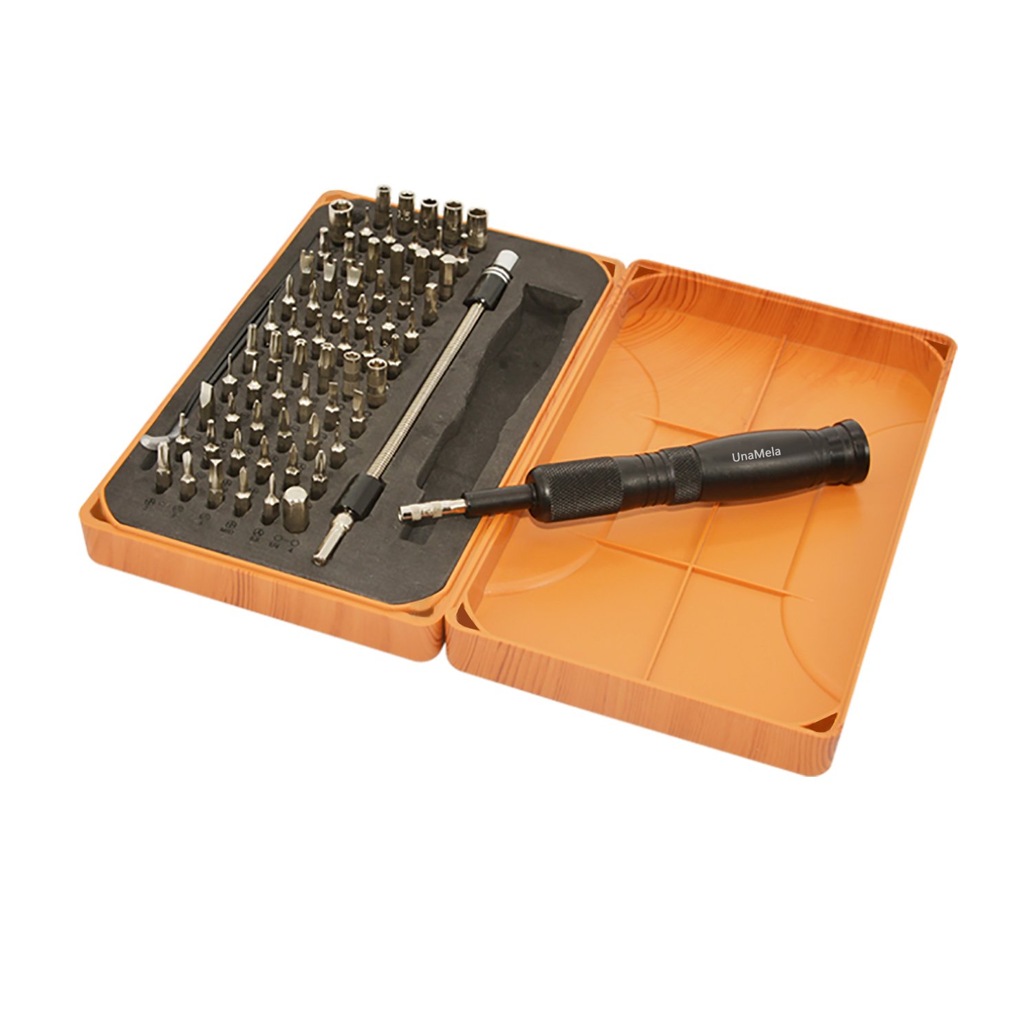 69 in 1 Precision Screwdriver Set with 66 Magnetic Bits,Professional Electronics Repair Tool Kit With Wood Grain Sorting Case