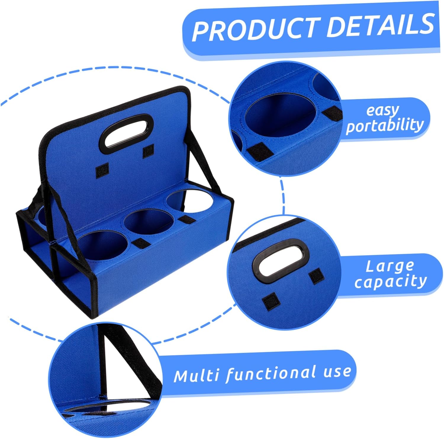 Foldable Reusable Drink Takeout Holder with Handle Portable Coffee Carrier Cup Holder for Take Out Beverages Large Capacity Insulated Foldable Drink Carrier for Travel and Daily Use