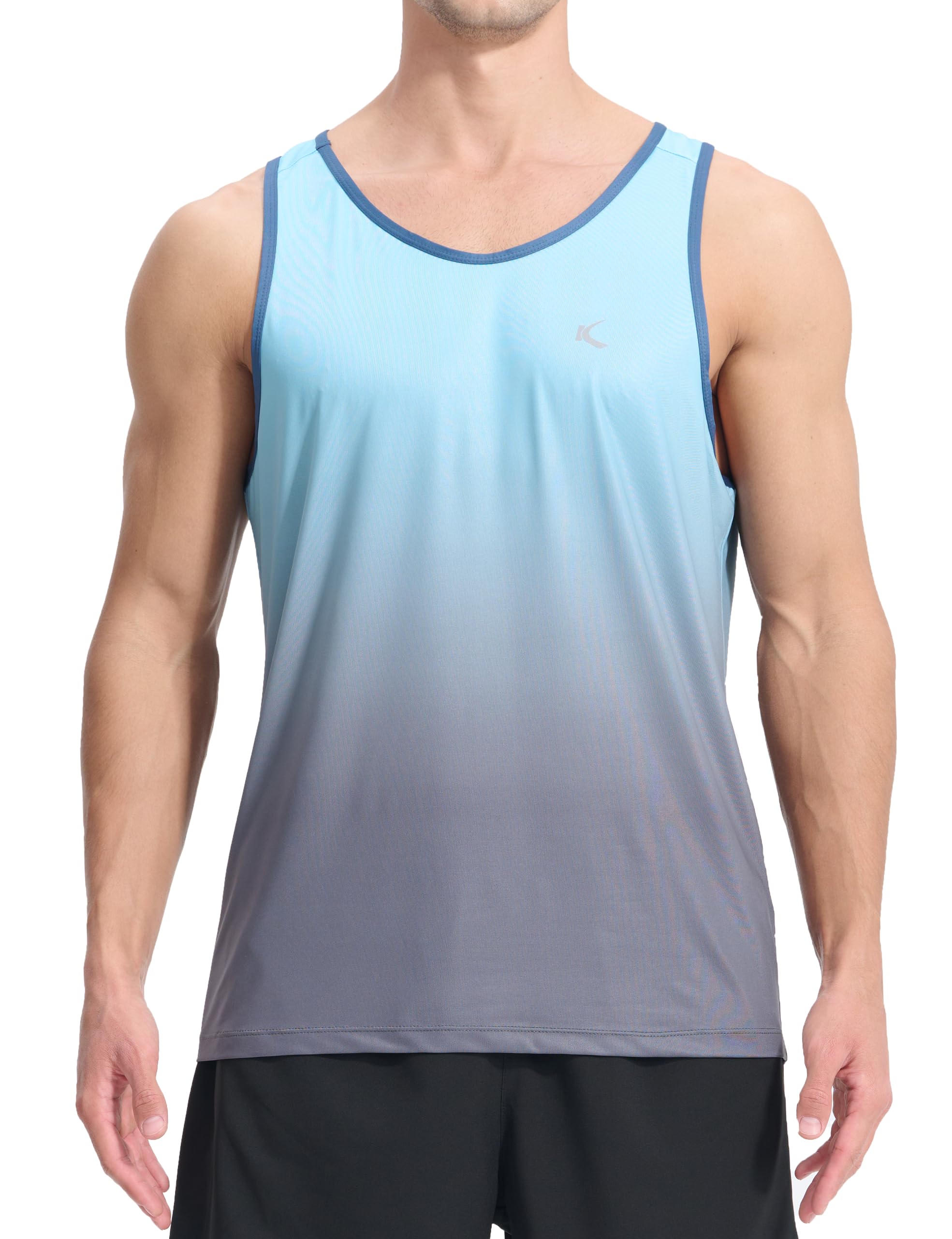 KPSUN Men's Quick Dry Sports Tank Tops Athletic Gym Bodybuilding Fitness Sleeveless Shirts for Beach Running Workout