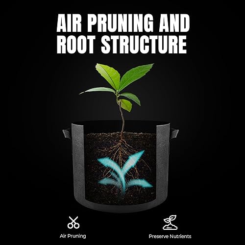 Miniatura 4 de YOOFAN Grow Bags  Premium Fabric Pots, 5 Gallon Capacity, Ideal for Plant Growth, Compatible with Vegetables, Mushrooms, Potatoes, Strawberries,