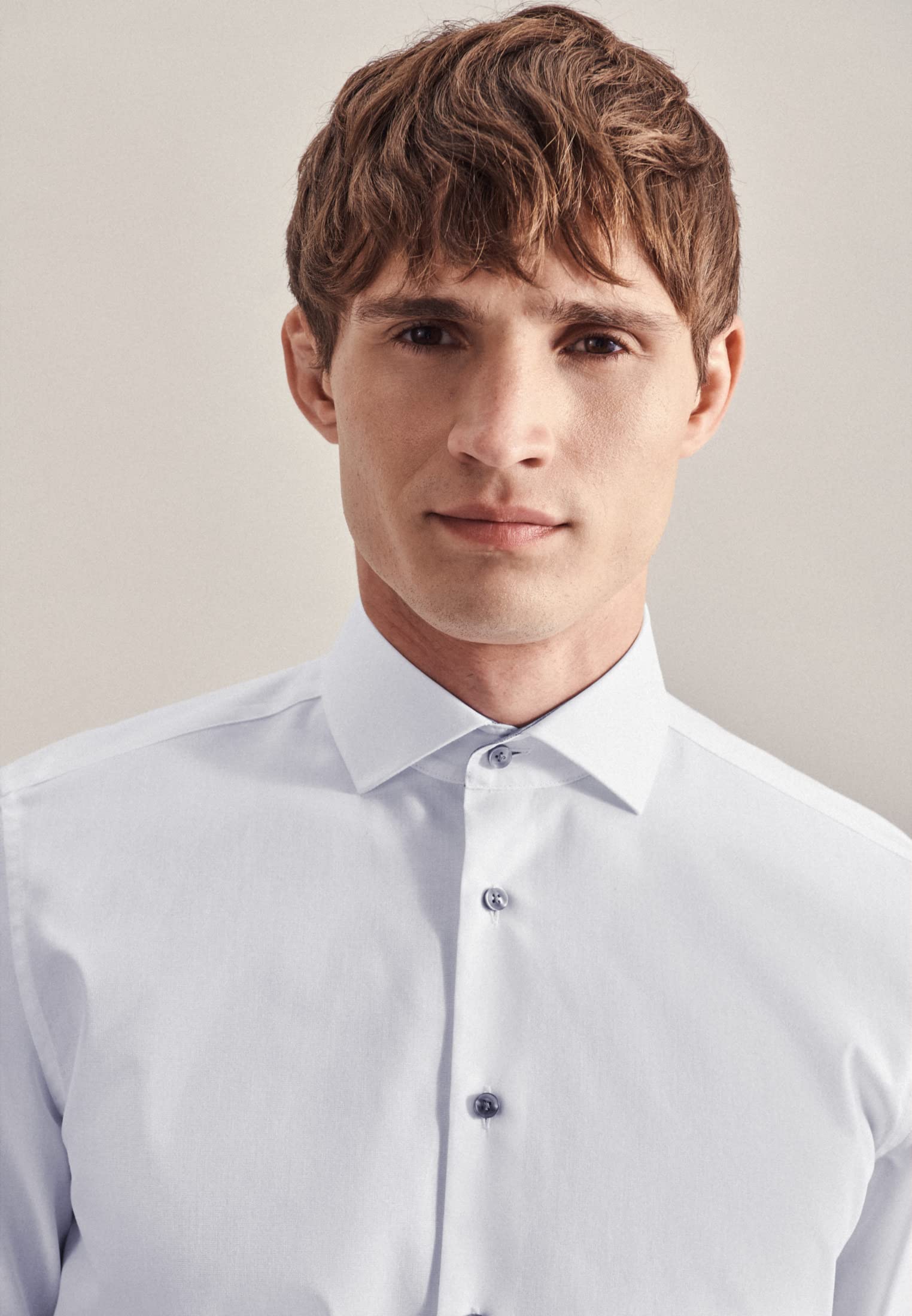 Seidensticker Męska koszula Slim Fit z długim rękawem, popelina, koszulki, biała, 40